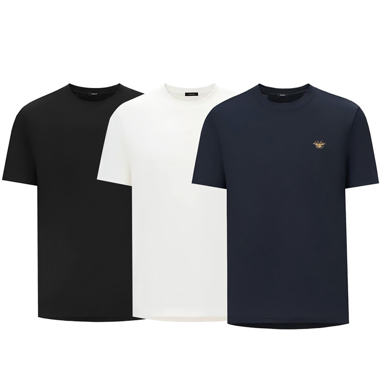 Short-Sleeved T-Shirt Men's Summer American Loose Trendyy Tops T-Shirt Casual Ice Silk Half-Sleeved Bottoming Clothes for Men Short-Sleeved T-Shirt Men's Summer American Loose Trendyy Tops T-Shirt Casual Ice Silk Half-Sleeved Bottoming Clothes for Men