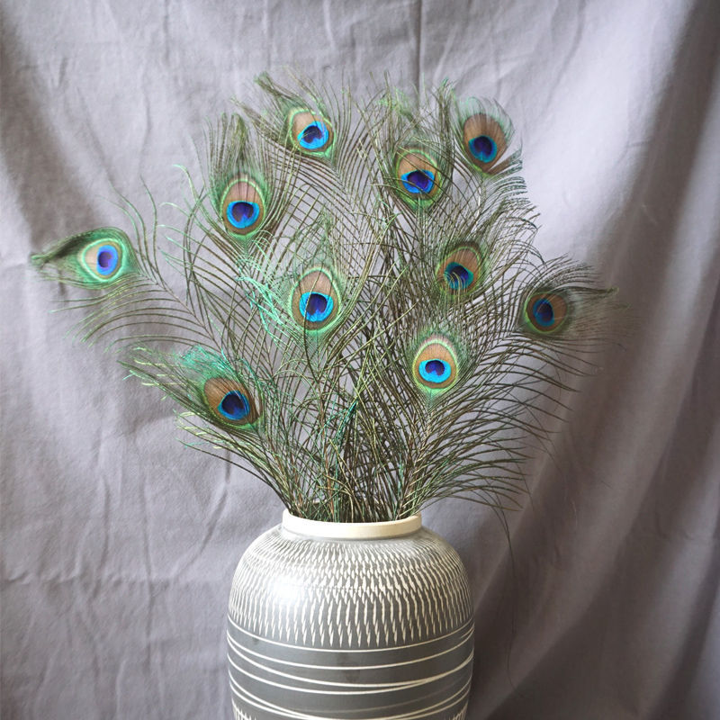 Plumas de pavón real plumas naturales materiales DIY de alta calidad decoración porche ornamentos plumas verdaderas decoración para el hogar para el budista plumas de pavón