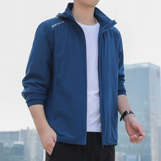 春季新款外套男连帽夹克工装户外跑步休闲潮流运动防风男外套上衣