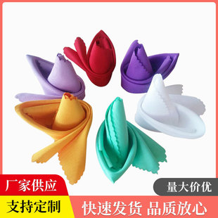 Hotel Pure Color Cloth Tablecloth Napkin Plain Pure White Napkin Western Restaurant Polyester Wedding Folded Mat Napkin Dining Table