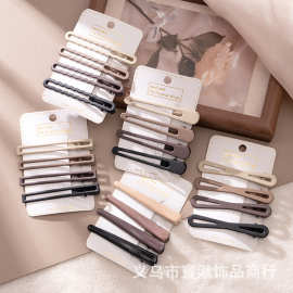 奶咖色无痕鸭嘴夹前额刘海夹简约侧边碎发一字夹子后脑勺发夹头饰