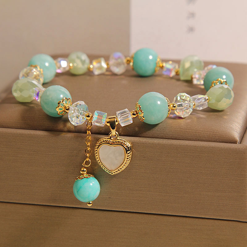 Pulsera de cristal de piedra Tianhe para mujer nuevo estilo ins ligero lujo nicho exquisito amor pulsera moda novia joyería de mano