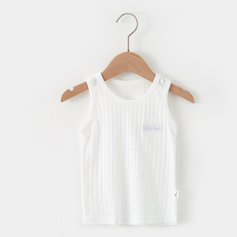 Baby's Small Vest Summer Baby's Inner Belly Protecting Sleeveless Hurdle Boys Pure Cotton Girls Sling Children's Thin Summer
