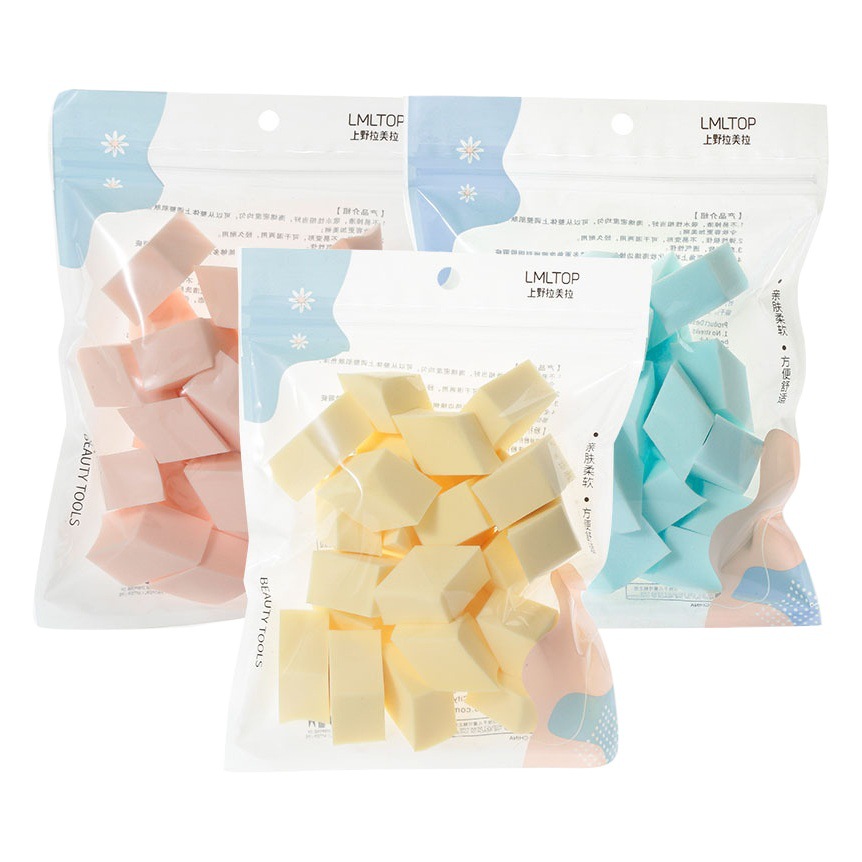 LMLTOP 25 bolsas de espuma de agua en forma de diamante, gran soplo de polvo, poliuretano hidrofílico, maquillaje en seco y húmedo B0943