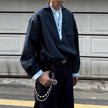 2025新莱赛尔天丝v领撞色长袖衬衫男女款上衣高级感小众百搭衬衣