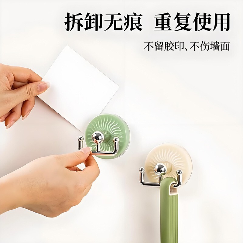 吸盘挂钩强力承重免打孔双钩家用厨房浴室双头粘钩简约门后挂衣钩|undefined