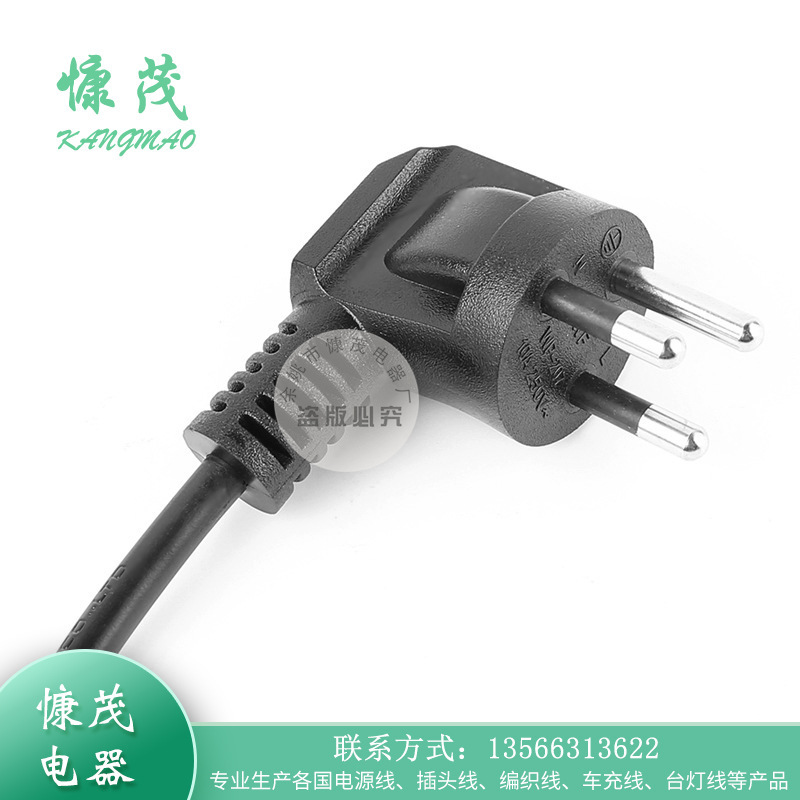 厂家供应 TIS泰式认证电源线泰国插头梅花尾电源线黑色泰国电源线