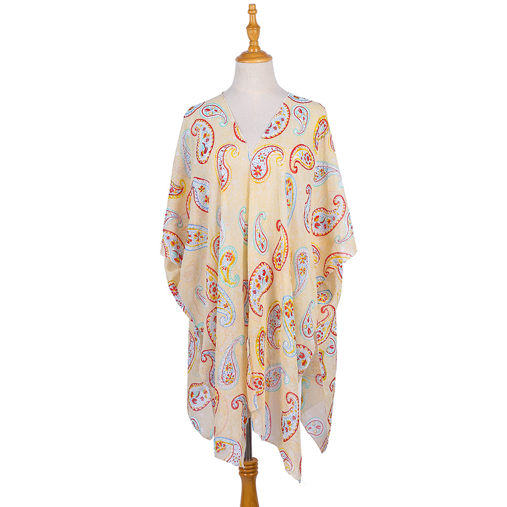 Venta caliente transfronteriza primavera y verano estilo europeo y americano corto gasa blusa de playa protección solar sombrilla kimono cardigan image 28