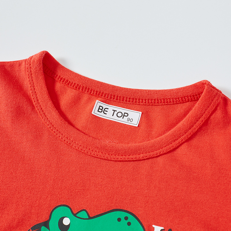 Ropa para niños Camiseta de manga corta de dibujos animados para niños Bebé Ropa de verano camisa de media manga suéter de dinosaurio guapo entrega de una pieza de moda