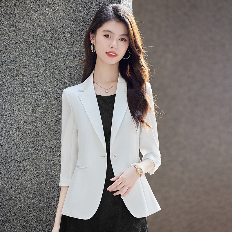 Satin Jacquard Small Suit Short Jacket Women's New 2025 Spring Fashion Slim-fit Casual Suit dress suit