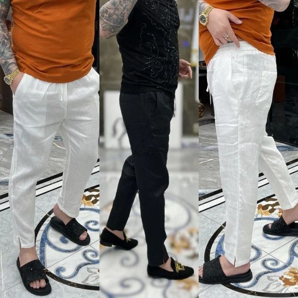 New Summer Lightweight Breathable Old Money Style Trendy Personality Cool Solid Color Simple Men's Fashion Casual Pants New Summer Lightweight Breathable Old Money Style Trendy Personality Cool Solid Color Simple Men's Fashion Casual Pants