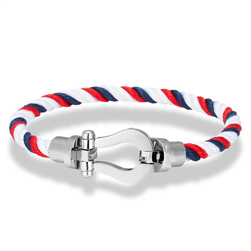 304 Stainless Steel, rope Material Casual U Shape 304 Stainless Steel Rope String Bracelets Wholesale