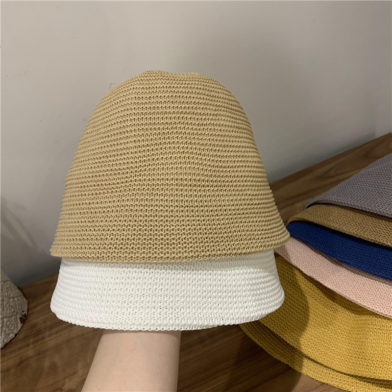 Fashion Solid Color Dome Cotton Yarn Knitted Fisherman Hat display picture 2