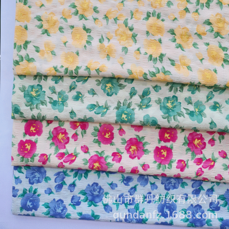 Polyester Jacquard Strip Printing Summer Fresh and Beautiful Flowers French Romantic Women's Clothing Children's Vest Skirt Fabric Polyester Jacquard Strip Printing Summer Fresh and Beautiful Flowers French Romantic Women's Clothing Children's Vest Skirt Fabric