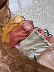 ins new 23 summer do baby cute fruit suspender one-piece swimsuit girls lace quick-drying vacation swimsuit