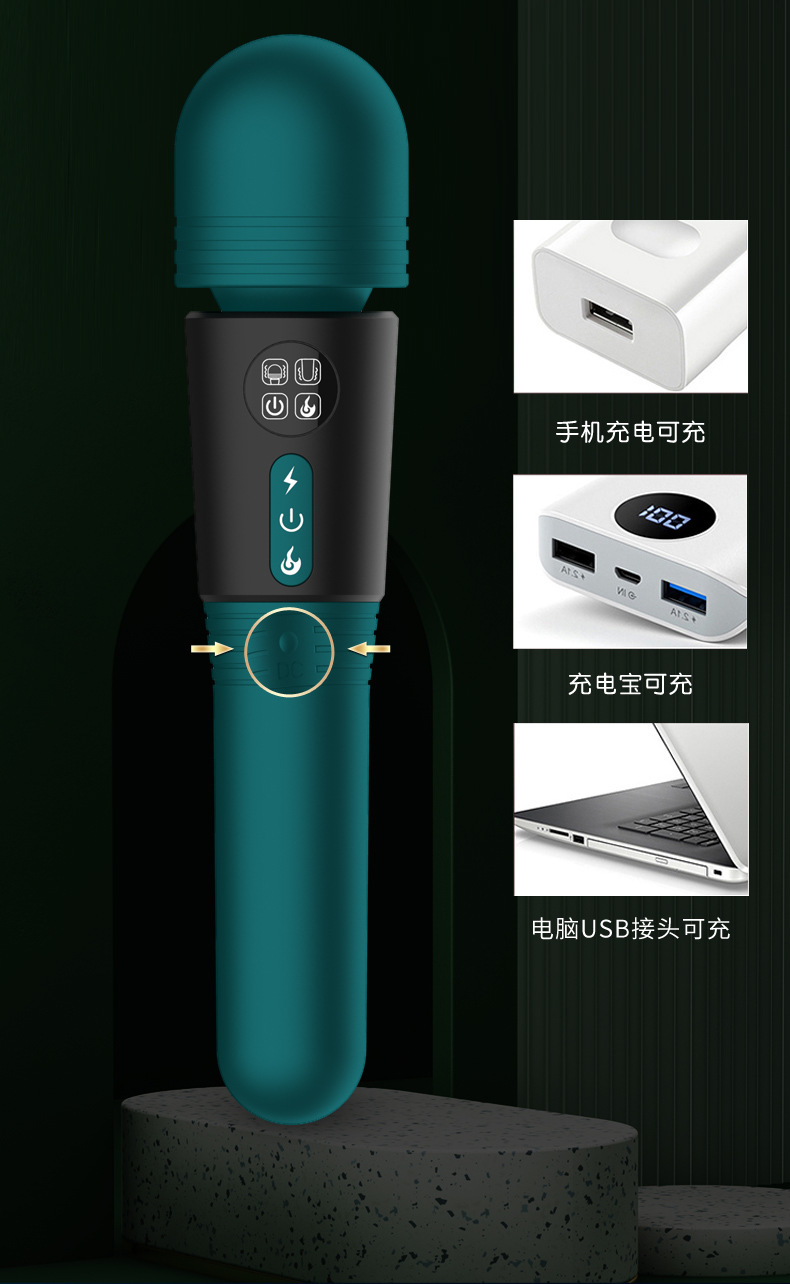 Harley Dual-Head Heating Vibrator with LCD Display, 10 Vibration Modes, USB Rechargeable — detail image 20