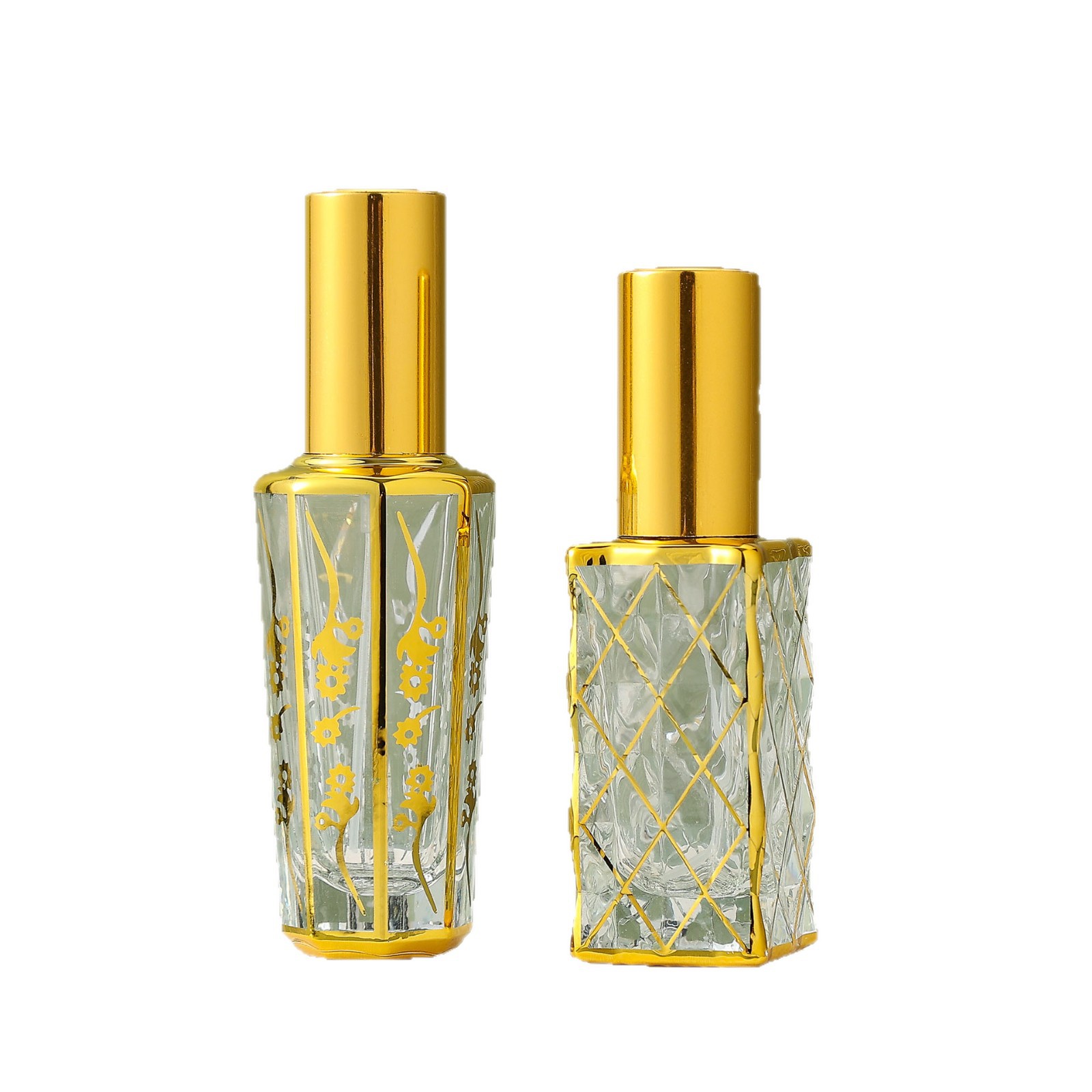 Botella de perfumes de 10ml botella de vidrio de muestra de pulverización de compresión de alta calidad botella de cosméticos de viaje portátil cuadrada