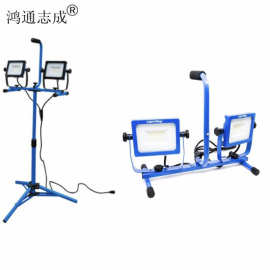 LED投光灯支架 可移动伸缩折叠三角支架 双头灯架 手提工字形灯架