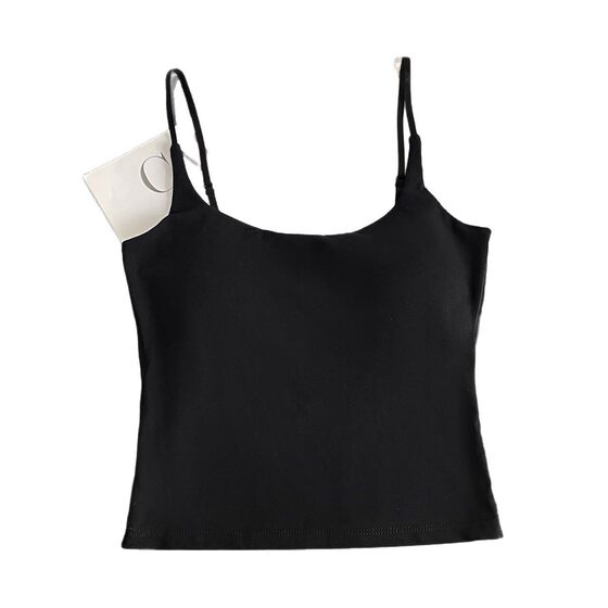 Solid Color Versatile Pure Cotton Camisole Women's Belt Chest Pad Fixed Cup Simple Slim Fit Inner Wearing Outer Wearing Boring Beautiful Back Women