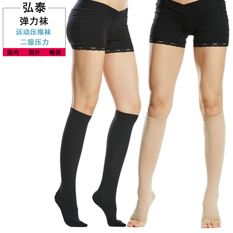 Cross-Border Vein Elastic Socks Calf Pressure Socks Sports Compression Socks 20-30Mmhg Secondary Mid-Tube Toe Capture