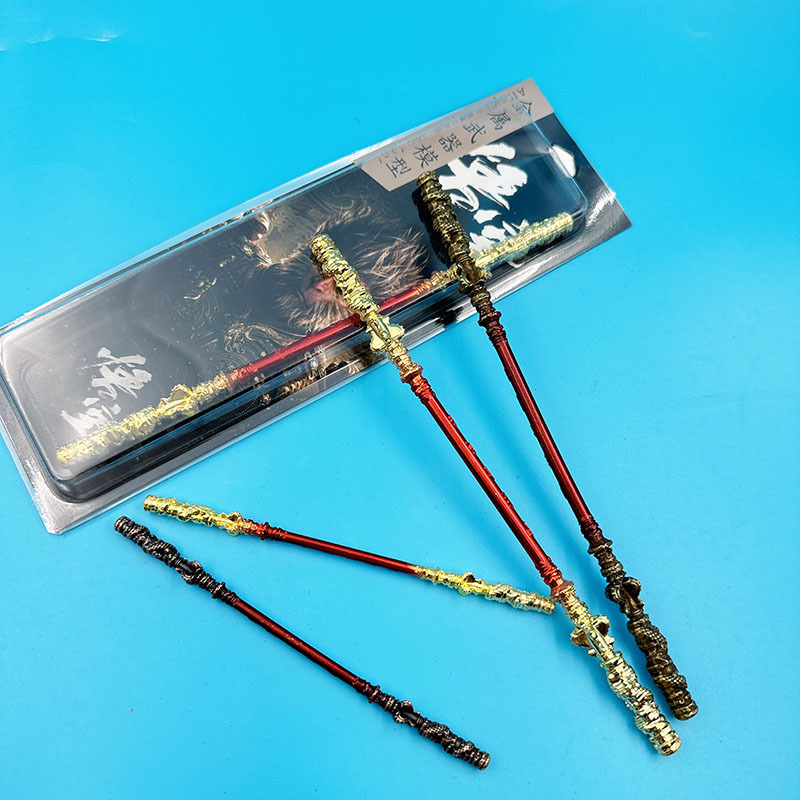 (2개) 신화의 원숭이 왕 게임 주변 장난감 및 인형은 황금빛 후프 풀 메탈 공예 장신구 액세서리의 운명을 직접 맞힙니다.