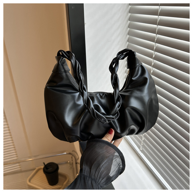 Cloud pleated single shoulder underarm bag with texture for women's 2024 new trendy internet celebrity handbag_senzul.com