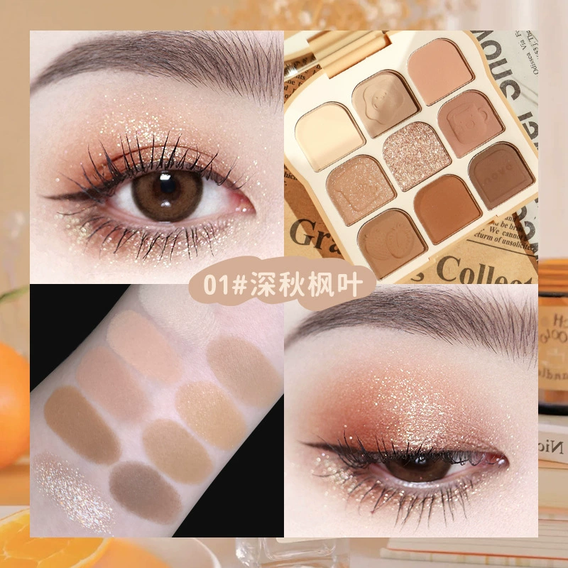 Matte waterproof eyeshadow palette, eye shadow, long-term effect, earth tones