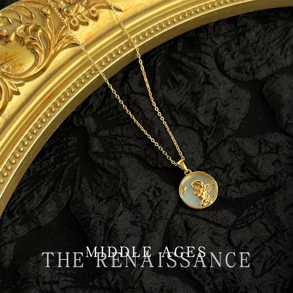 Vintage Little Prince light antique style real shell necklace electroplated with 18K real gold