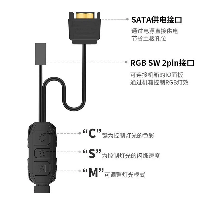 Корпусной контроллер ARGB 5V 3-пиновый PWM с регулировкой температуры, беспроводной пульт дистанционного управления, синхронизирующий хаб для вентиляторов
