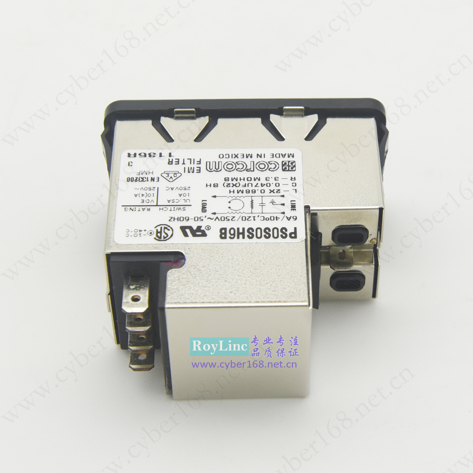 PS0S0SH6B P系2-6609106-3双保险低漏电流音响医用Corcom滤波器