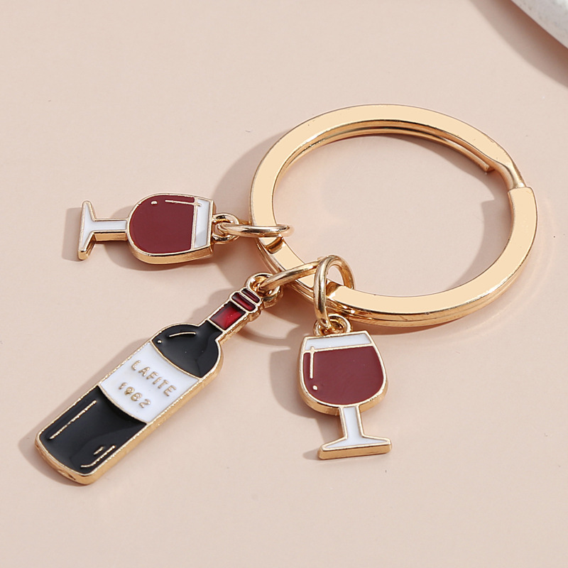 Fashion Wine Bottle Metal Plating Keychain display picture 3