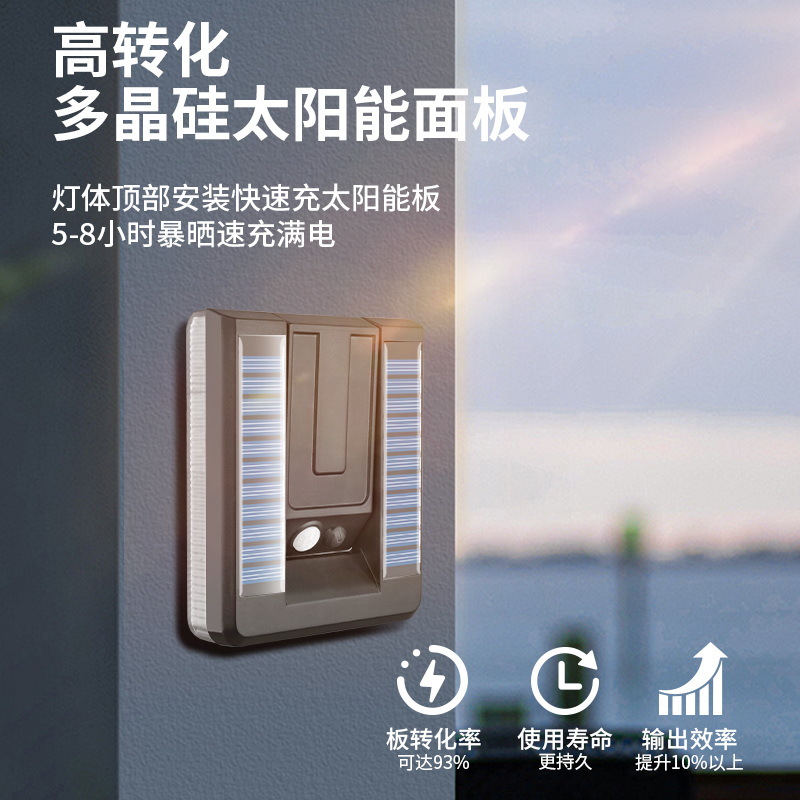 Transfronterizo exterior plegable solar lámpara de pared LED patio jardín atmósfera decoración de inducción del cuerpo humano lámpara impermeable