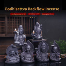 创意紫砂倒流香香炉  祥云如来观音弥勒佛香薰炉家居饰品工艺特价