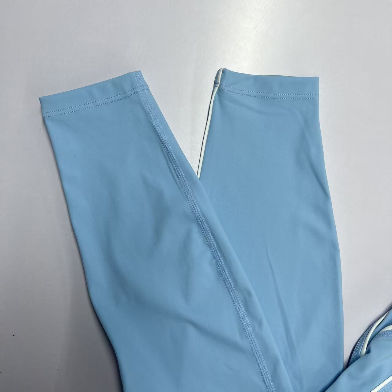 Summer Women's Nude Yoga Suit Set High-Waisted Cropped Pants Fitness Training Two-Piece Sleeveless Long Pants_ecoleips.com