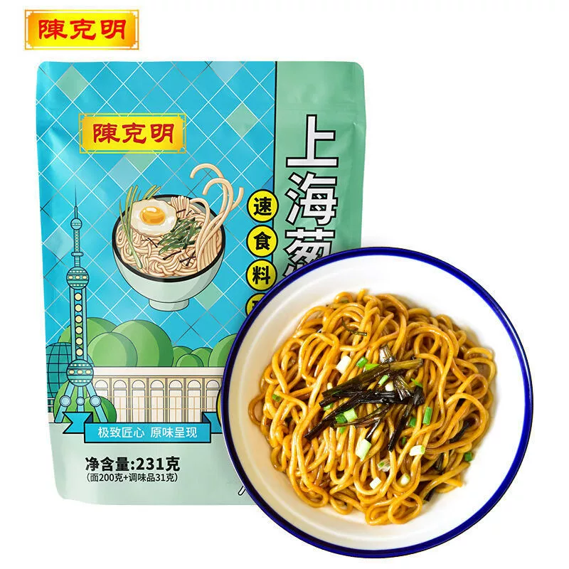 Чен Кемин Шанхай луковое масло лапша 231 г Интернет знаменитости закуска ночь не приготовление фаст-фуд завтрак Смешанная лапша с ингредиентами, обернутая лапшой макароны