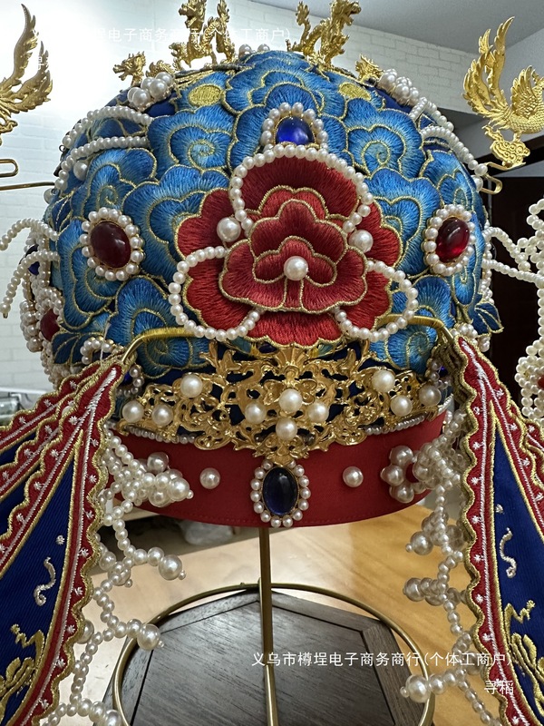 六龍三鳳冠刺繍 DIY 素材刺繍アクセサリー古代スタイルの漢服花嫁鳳凰冠十二龍九鳳|undefined