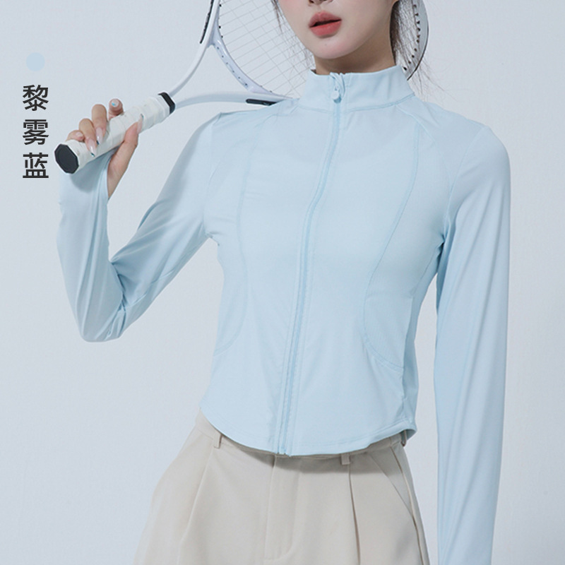 天青礁同モデルの原糸型氷感修身日焼け止め服女性速乾通気UPF50屋外紫外線防止
