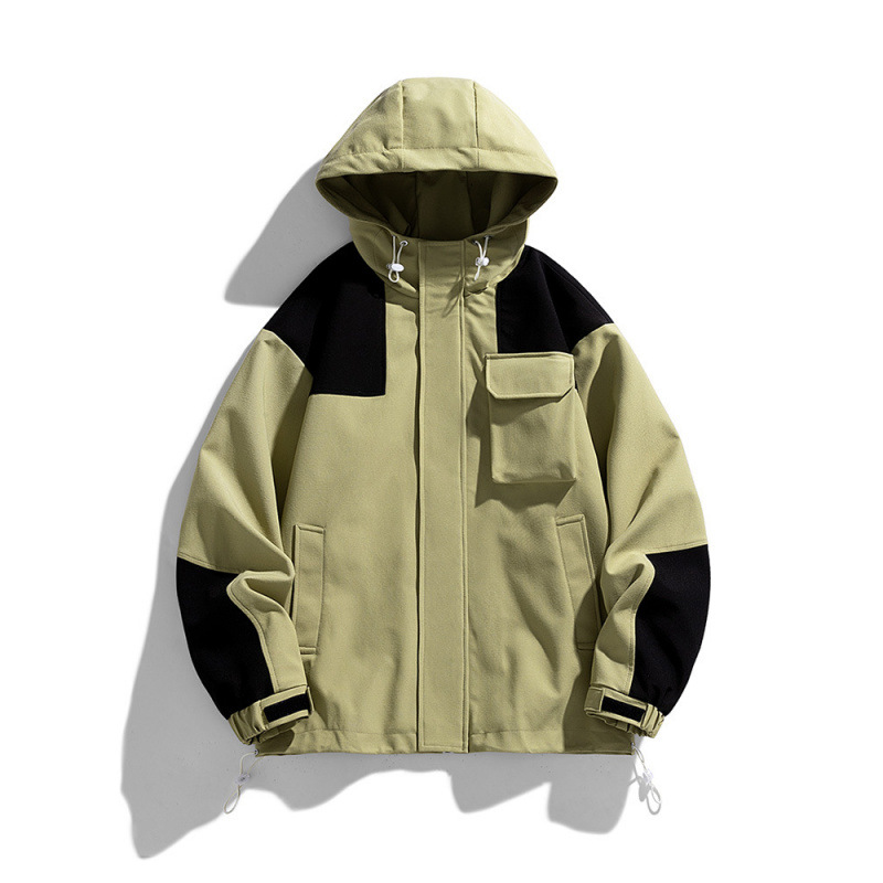 ¡Tres en uno al aire libre! Diseño de costura de color en contraste Otoño Hombres y mujeres Comercio exterior Chaqueta con capucha de montaña Chaqueta