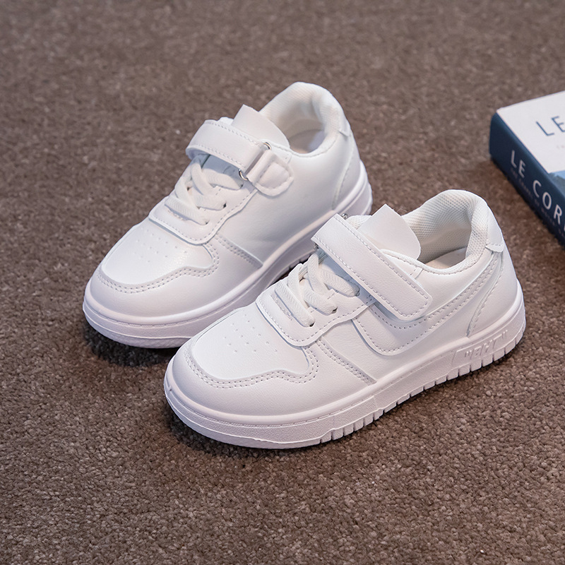 Zapatos blancos para niños zapatillas de deporte transpirables para niñas 2023 Primavera y otoño nuevos zapatos blancos para niños medianos y grandes image 3