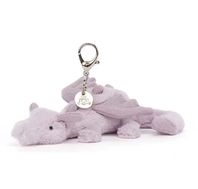 Oyuncaq yastıqlar Jellycat Plush Toy Rainbow - purple-dragon-15cm-pendant-complete-with-three-labels-ready-stock-wholesale