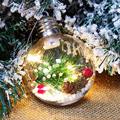 跨境圣诞节新款8cm圣诞球圣诞树挂件PVC亚克力发光透明球