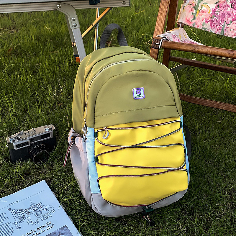 Mochila de jardín de infantes de moda de color contrastante para niños viajes al aire libre mochila pequeña para niñas mochila escolar