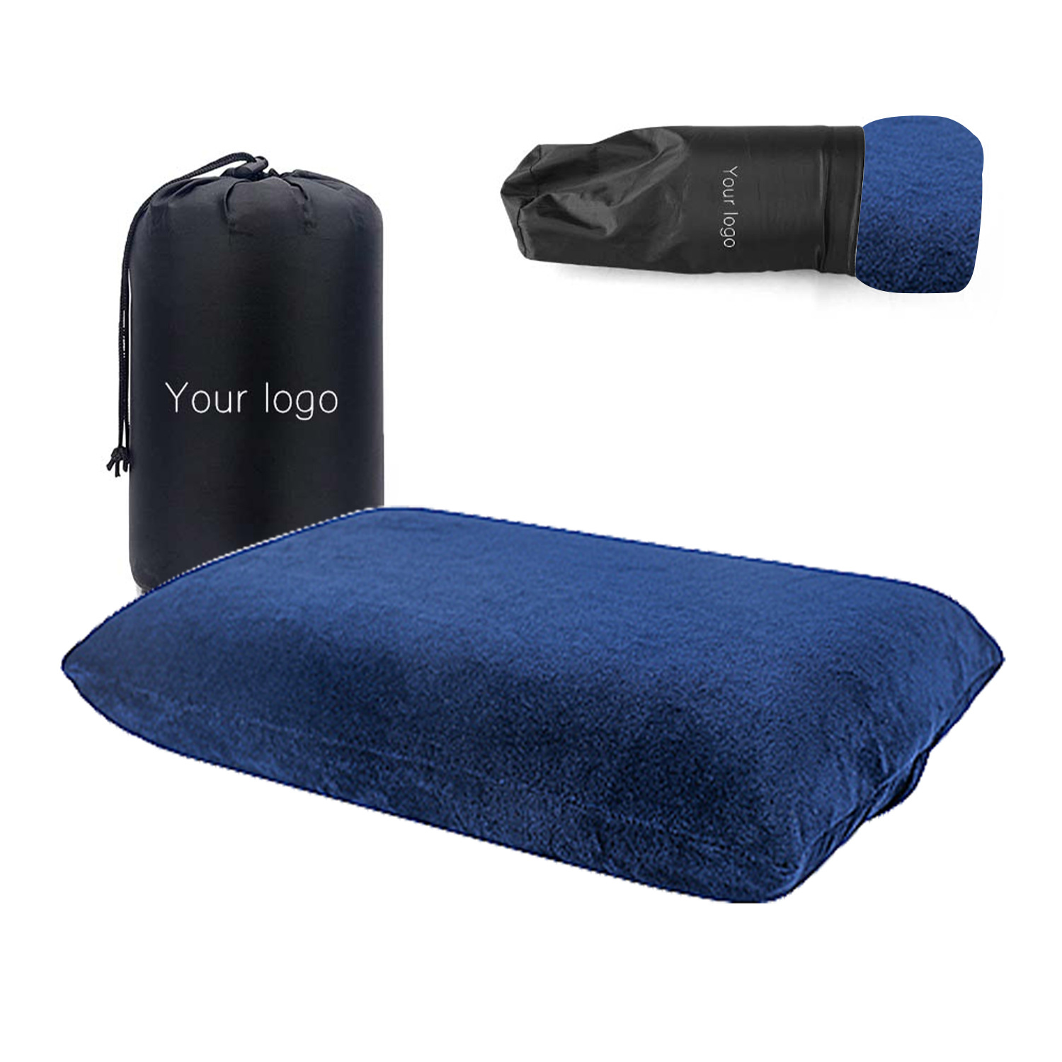 Ventas transfronterizas de camping almohada de algodón de memoria pequeña almohada de almuerzo de viaje fácil de almacenar almohada de rebote lento