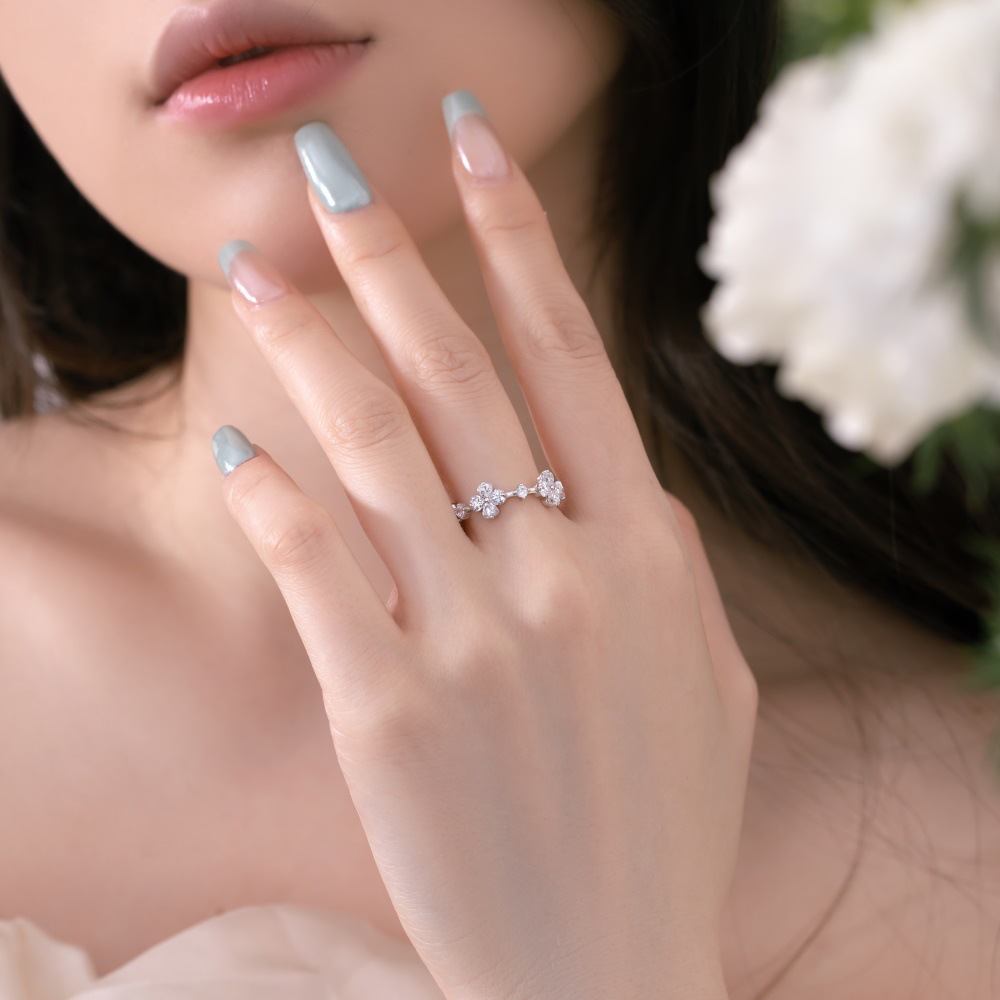 Adjustable Ring Size 925 Sterling Silver Heart Shape Flower Butterfly Open Rings