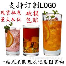 利比诺尼塔厚底水杯耐热玻璃饮料杯直升冰岛茶杯柯林直筒长饮杯子
