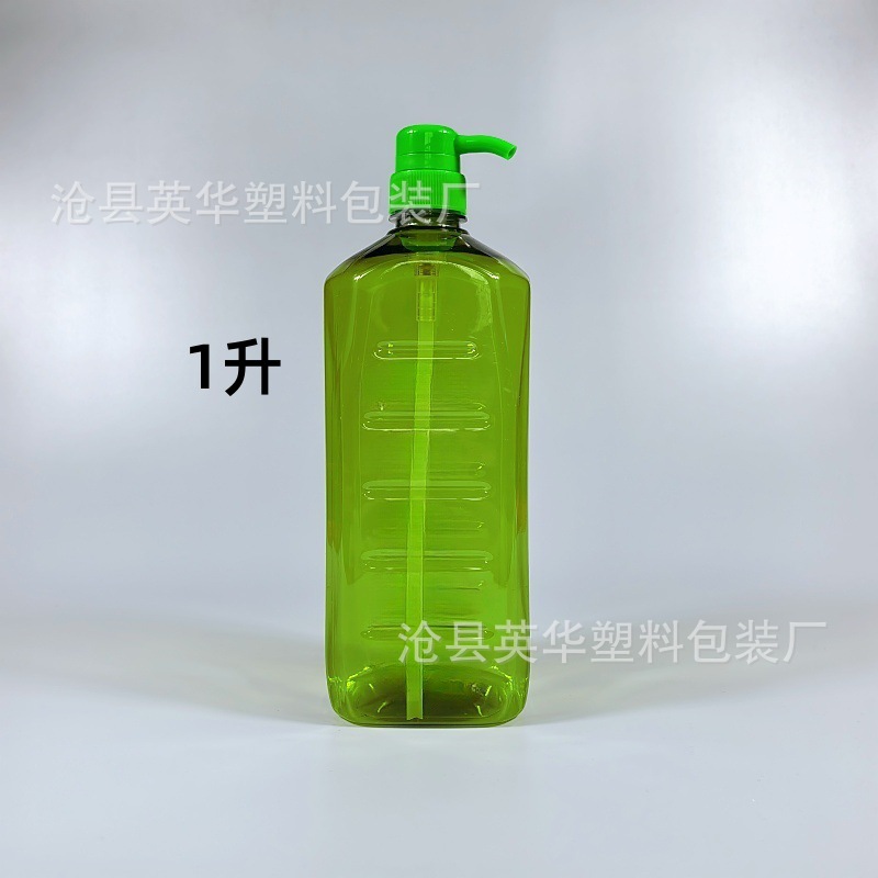 Botella de cabeza de bomba de presión PET Botella de espíritu de lavado de 500ml Botella de limpieza de frutas y verduras Botella de detergente de 1.5 litros Botella de champú 2L