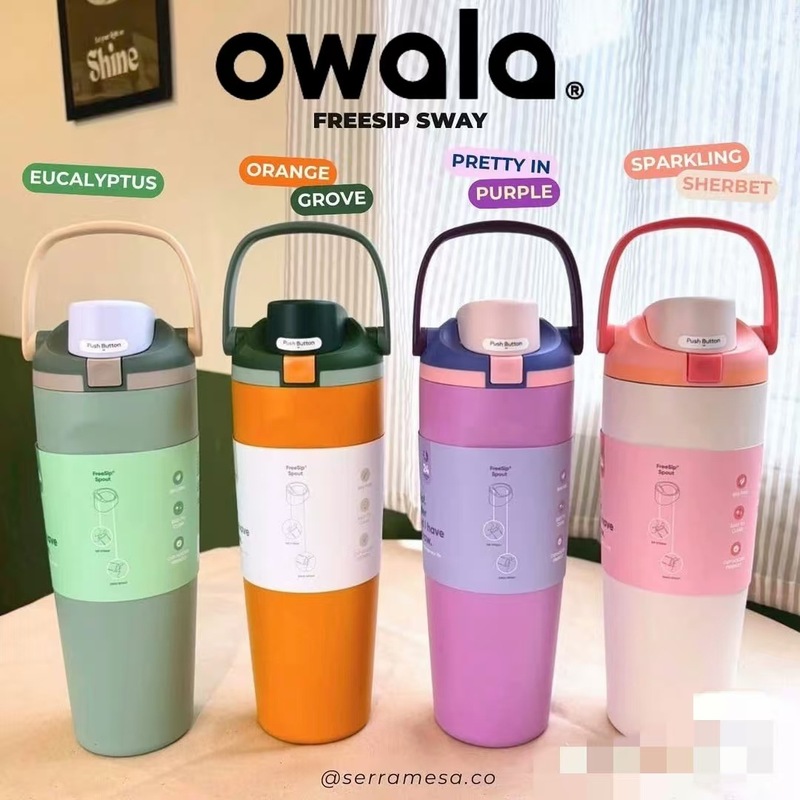 亚马逊热销新款Owala30OZ手提弹跳带锁扣304不锈钢户外网红便携款|undefined