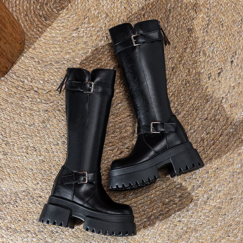 Waterproof Platform High-Heeled Long Boots, Thick-Soled Riding Boots, High-Tube Long Boots for Women, Autumn and Winter Adult Models Waterproof Platform High-Heeled Long Boots, Thick-Soled Riding Boots, High-Tube Long Boots for Women, Autumn and Winter Adult Models