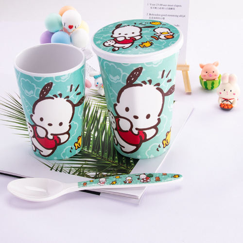New Creative Pacha Dog XO Cool Penguin Children's Tableware Set Baby Cartoon Plate Imitation Porcelain Rice Bowl Cup
