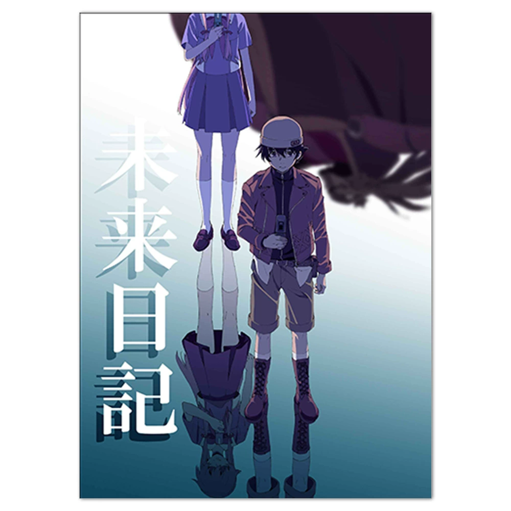 Плакат-наклейка Mirai Nikki (Future Diary) — аниме-мурал, разные размеры (10×15–50×70 см)